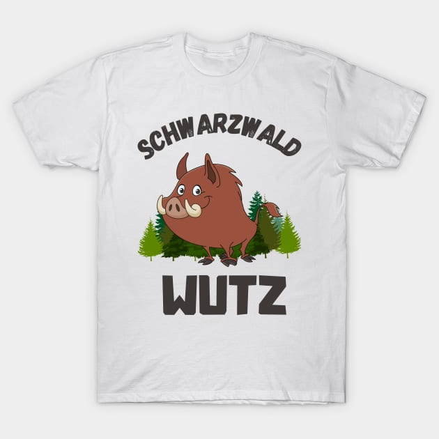 Schwarzwald Lustiges Wildschwein Schwäbisch Wutz T-Shirt by Foxxy Merch